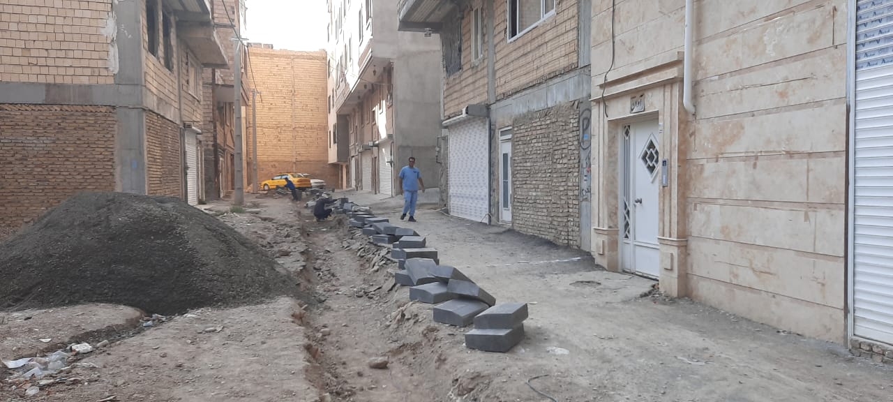اجرای عملیات جدول گذاری کوچه رضوان 5 