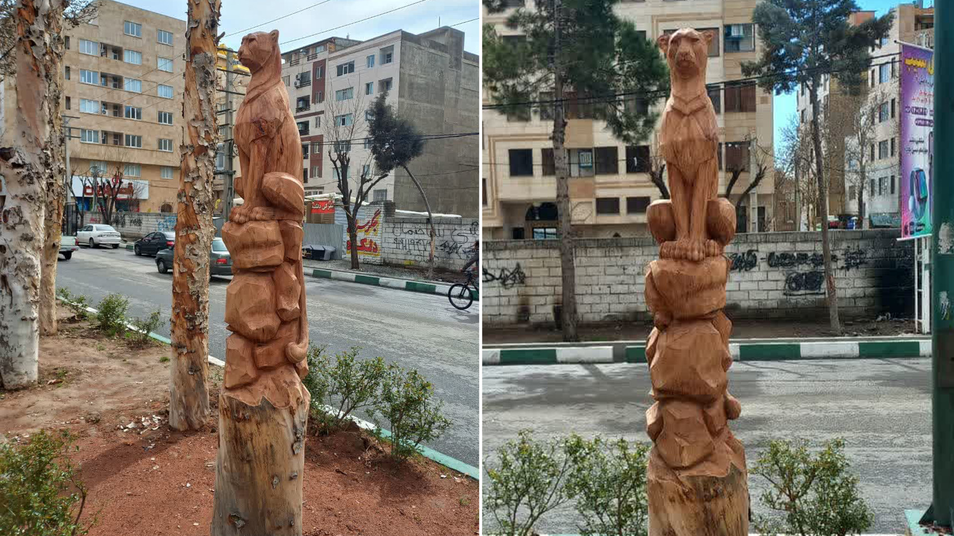اجرای طرح «یوز ایرانی» با نام «پیروز» در بلوار دشت بهشت توسط هنرمندان محمدشهری