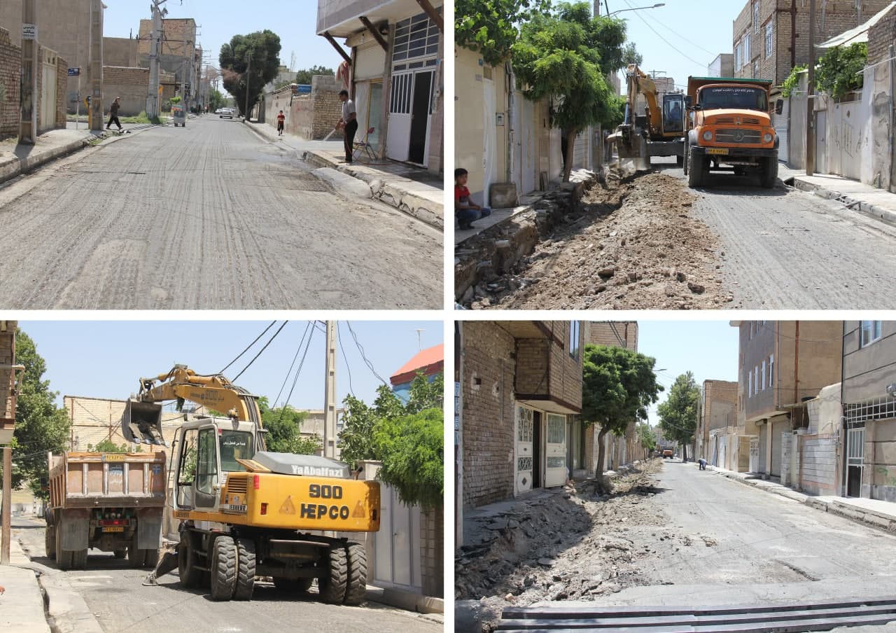 اجرای عملیات جدول گذاری و بهسازی معابر 